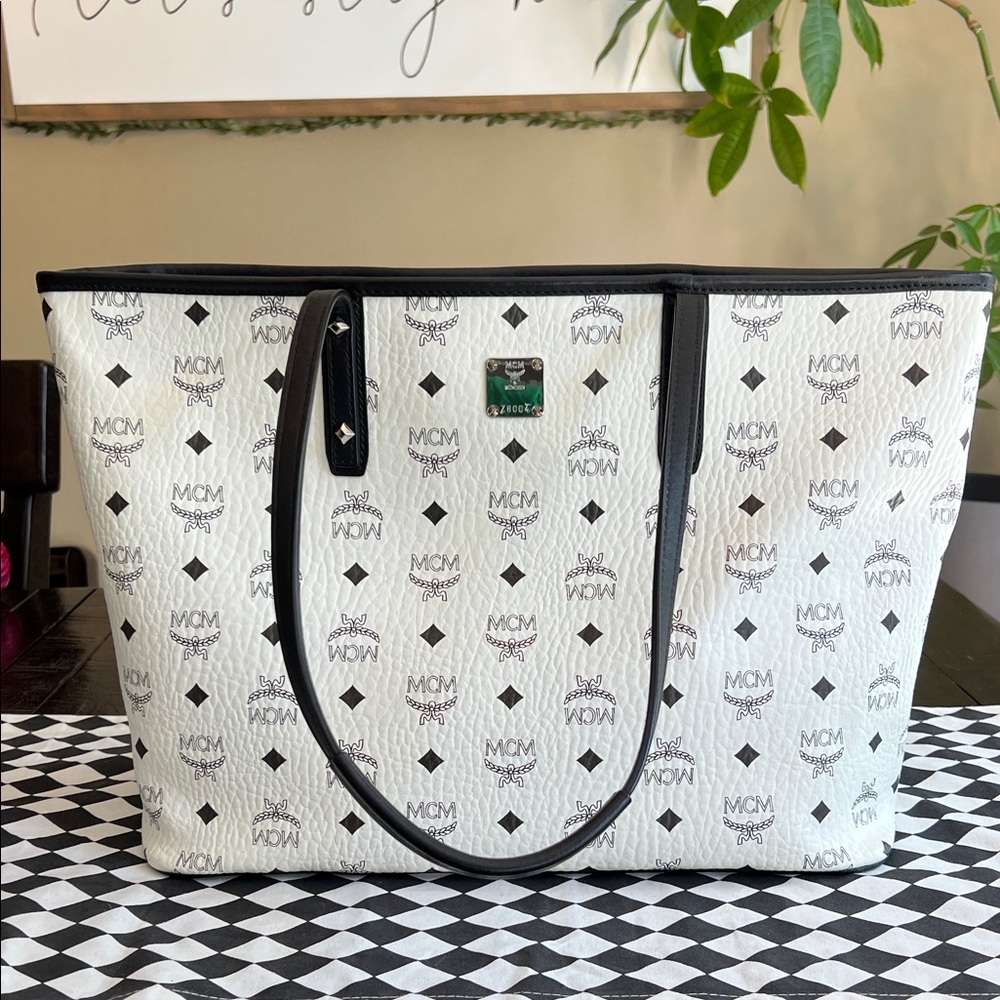 MCM Black and white Tote Bag MEDIUM